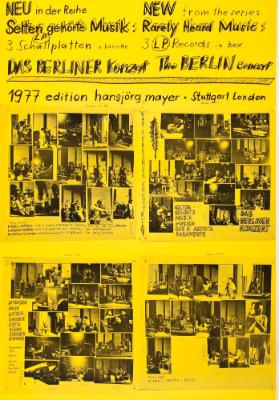 Neu in der Reihe Selten gehörte Musik - 3 Schallplatten in Kassette - Das Berliner Konzert - Edition Hansjörg Mayer - Stuttgart
