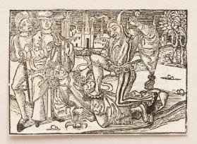 [Narr mit einem Edelmann ringend]