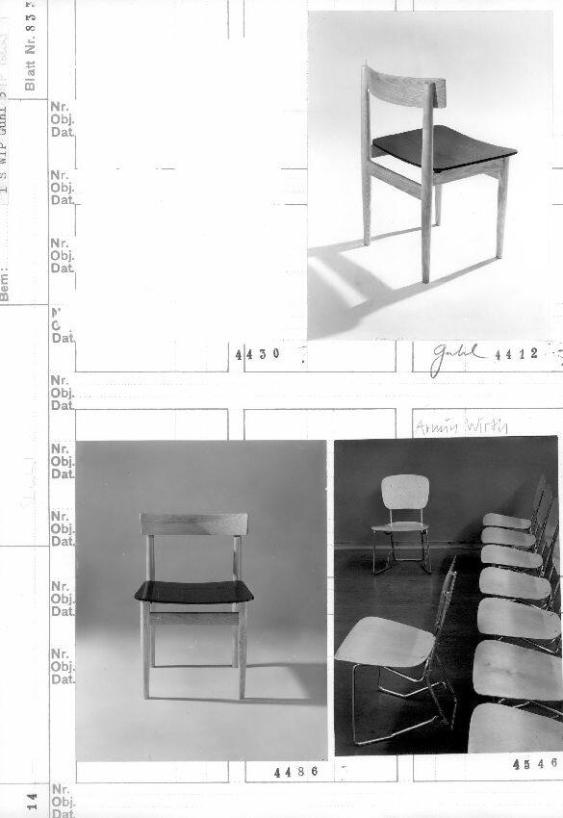 Kunstgewerbeschule, Stühle Klasse Innenausbau