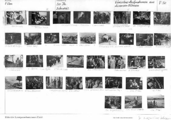 Film, Schweiz, 20. Jahrhundert, Einzelne Aufnahmen aus diversen Filmen, F 50