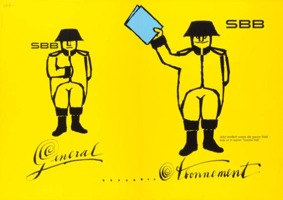 SBB - General... Abonnement - Jetzt endlich weiss die ganze Welt, was er in seiner Tasche hält