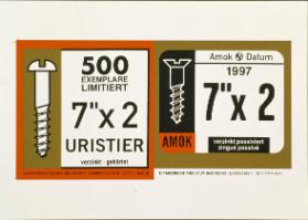 500 Exemplare limitiert - 7" x 2 Uristier - verzinkt - gehärtet - Amok Datum 1997 - 7" x 2 - verzinkt passiviert - Amok