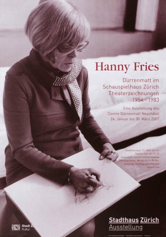 Hanny Fries - Dürrenmatt  im Schauspielhaus Zürich - Theaterzeichnungen  - Museum Strauhof Zürich