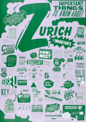 Some important things to know about Zurich - Zürich-London Poster Edition - House of Switzerland UK 2012
