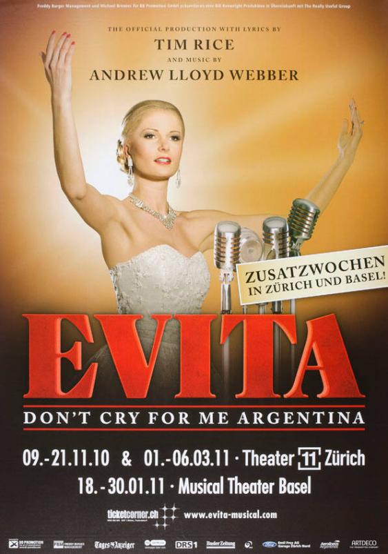 EVITA - Don't cry for me Argentina - Theater 11 Zürich - Musical Theater Basel