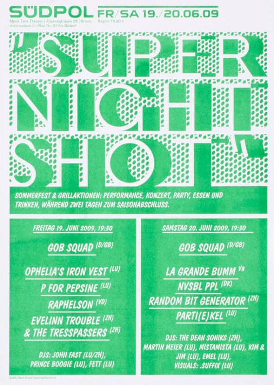 "Super Night Shot" - Sommerfest & Grillaktionen: Performance, Konzert, Party, Essen und Trinken, während zwei Tagen zum Saisonabschluss - Südpol