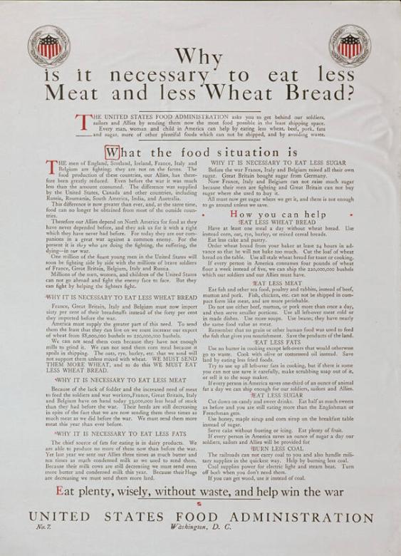 Why is it necessary to eat less meat and less wheat bread?