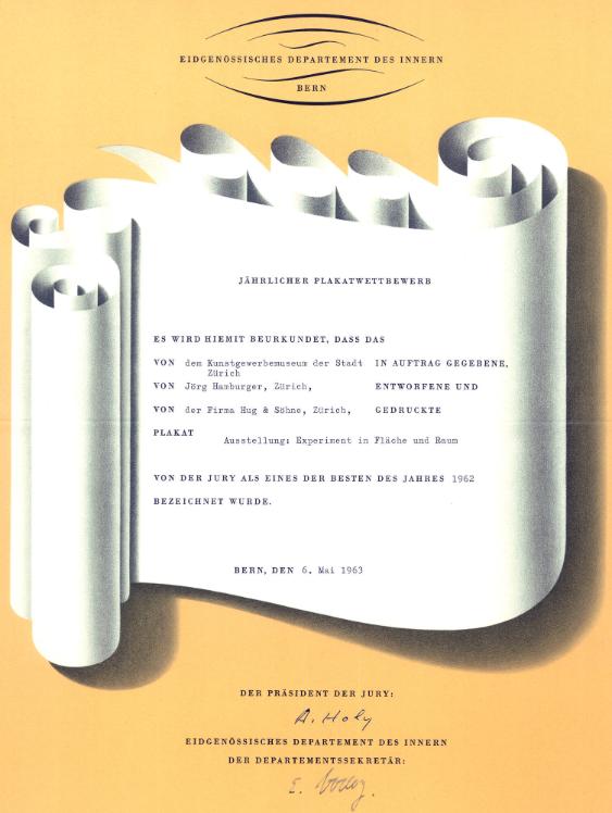 Plakatwettbewerb, eines der besten Plakate des Jahres 1962