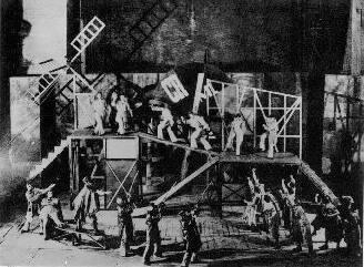 Szene aus "Le cocu magnifique" (Crommelink). Staatstheater Moskau 1922