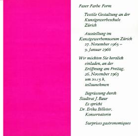 Faser Farbe Form. Textile Gestaltung an der Kunstgewerbeschule Zürich