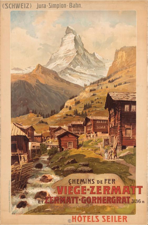 (Schweiz) Jura-Simplon-Bahn - Chemins de fer - Viège-Zermatt et Zermatt-Gornergrat 3136 m. - Hôtels Seiler