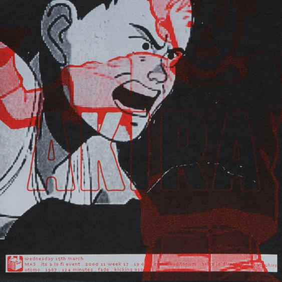 Akira - wednesdey 15th march - MAS (...) Akira is directed by Katsuhiro Otomo - 1987 - 124 minutes (...)