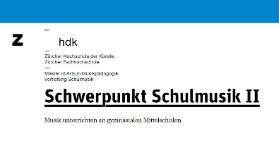 Schwerpunkt Schulmusik II