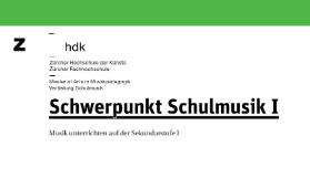Schwerpunkt Schulmusik I