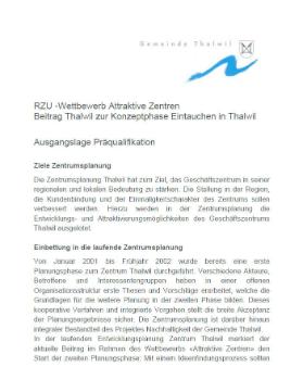 RZU -Wettbewerb Attraktive Zentren, Thalwil