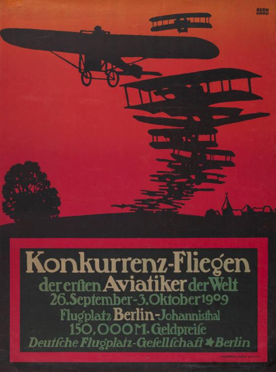 Konkurrenz-Fliegen der ersten Aviatiker der Welt - 26. September-3. Oktober 1909 - Flugplatz Berlin-Johannisthal - Deutsche Flugplatz-Gesellschaft Berlin