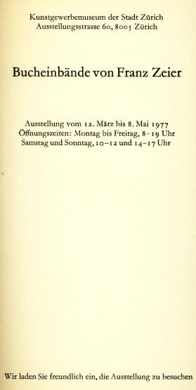 Bucheinbände von Franz Zeier 