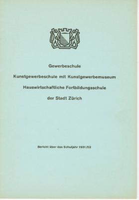 Bericht über das Schuljahr 1951/52