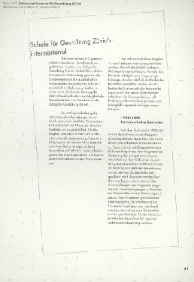 Schule für Gestaltung Zürich - international