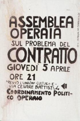 Assemblea operaia sul problema del contratto - Coordinamento politico operaio