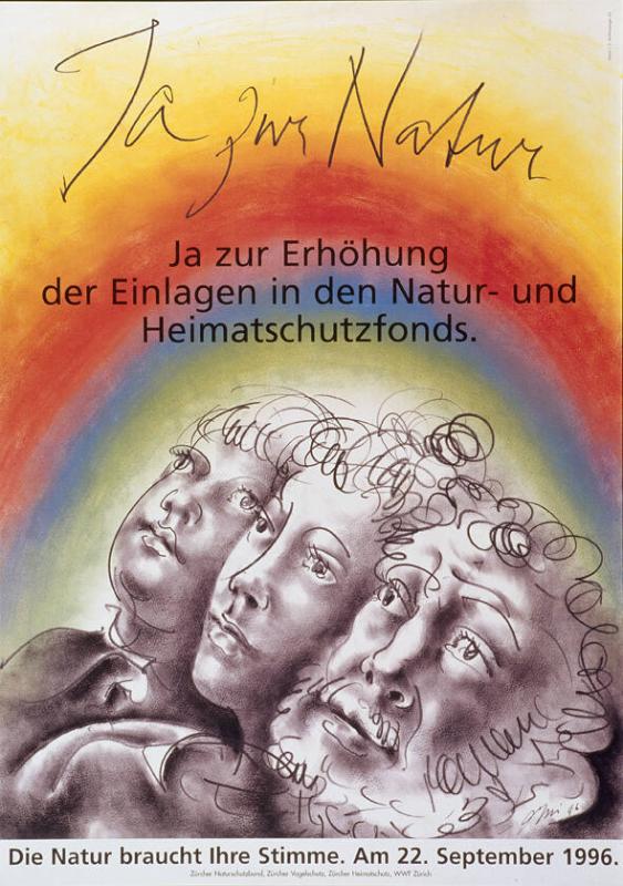 Ja zur Natur - Ja zur Erhöhung der Einlagen in den Natur- und Heimatschutzfonds. Die Natur braucht ihre Stimme. Am 22. September 1996.