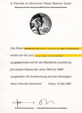 Plakatwettbewerb - 5. Triennale im Deutschen Plakat Museum Essen
