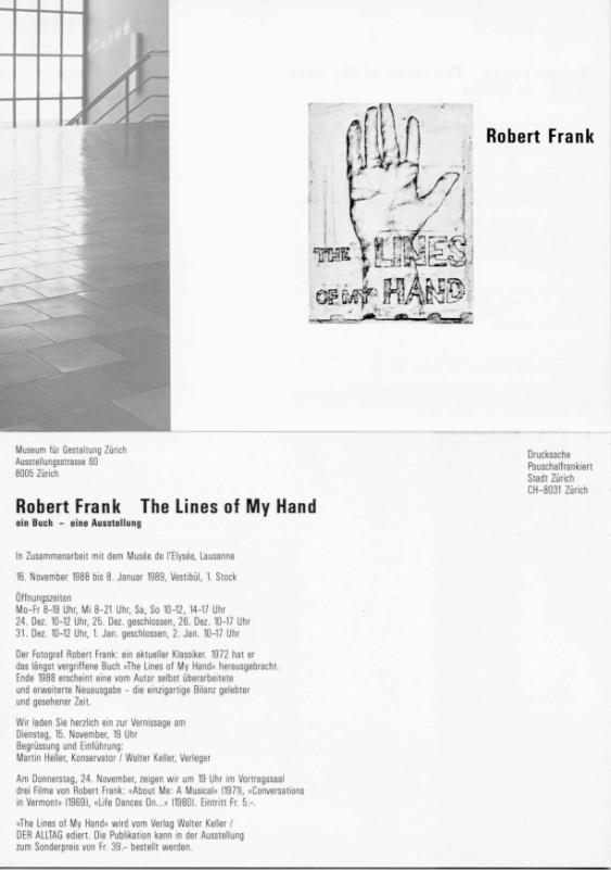 Robert Frank : The Lines of My Hand
