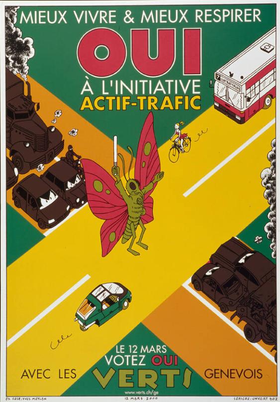 Mieux vivre & Mieux respirer - Oui à l'initiative actif-trafic - Votez Oui avec les Verts Genevois