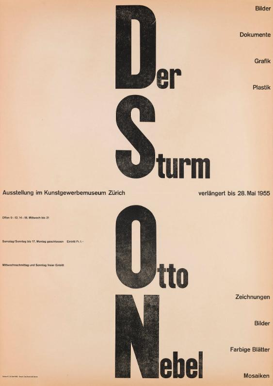 Der Sturm - Otto Nebel - Ausstellung im Kunstgewerbemuseum Zürich - Bilder - Dokumente - Grafik - Plastik - Zeichnungen - Bilder - Farbige Blätter - Mosaiken