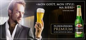 "Mon goût, mon style: ma bière" - Carlos Leal, acteur - Feldschlösschen Premium - La plus raffinée du château.