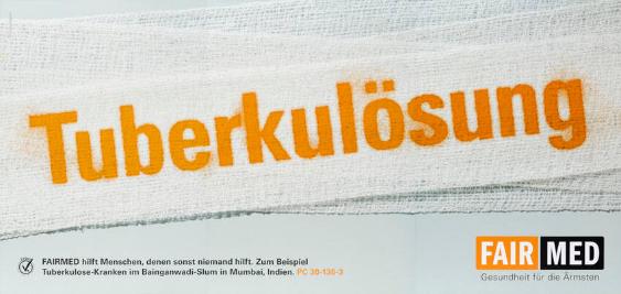 Tuberkulösung - Fairtmed hilft Menschen, denen sonst niemand hilft. Zum Beispiel Tuberkulose-Kranken im Bainganwadi-Slum in Mumbai, Indien. Fairmed - Gesundheit für die Ärmsten