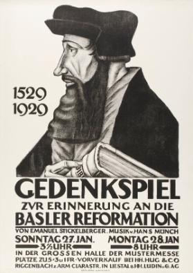 1529 1929 - Gedenkspiel zur Erinnerung an die Basler Reformation - von Emanuel Stickelberger. Musik v. Hans Münch - in der Grossen Halle der Mustermesse