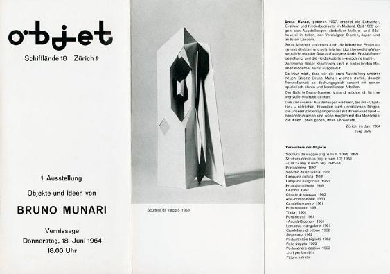 Bruno Munari in der Galerie objet