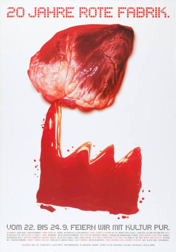 20 Jahre Rote Fabrik. Vom 22. bis 24.9. feiern wir mit Kultur pur.