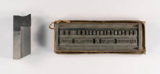 [Bleisatzkolumne mit Devanagari-Lettern]