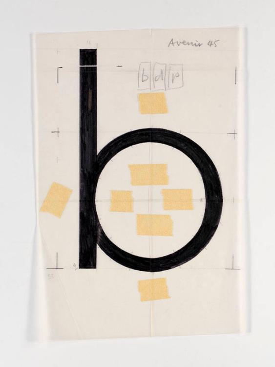 [Avenir: Werkzeichnungen und Probesatz]