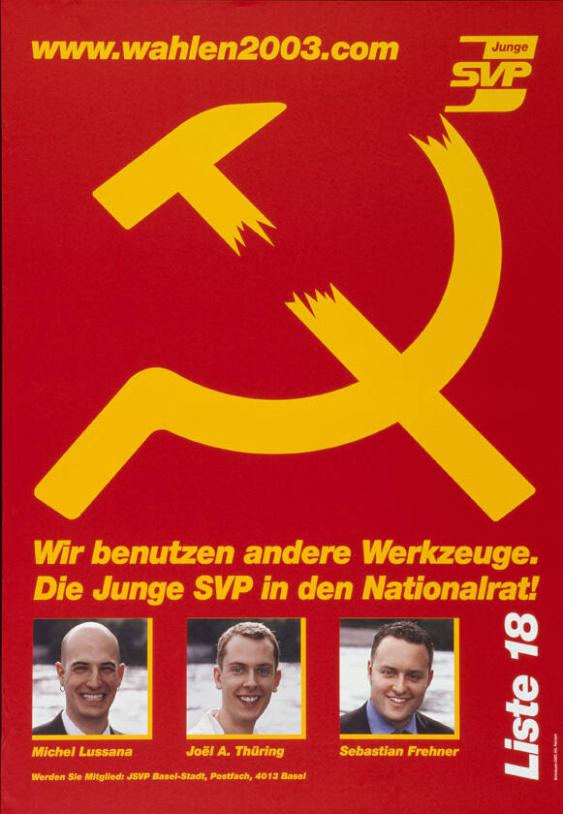 Wir benutzen andere Werkzeuge. - Die Junge SVP in den Nationalrat! - Michel Lussana - Joél A. Thüring - Sebastian Frehner