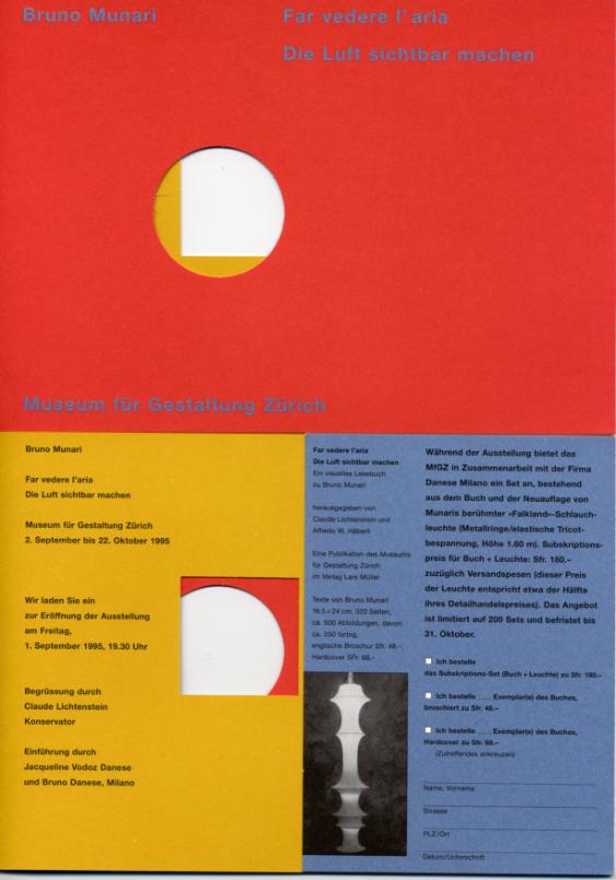 Bruno Munari - Far vedere l'aria - Die Luft sichtbar machen ; Einladung