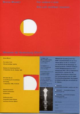 Bruno Munari - Far vedere l'aria - Die Luft sichtbar machen ; Einladung