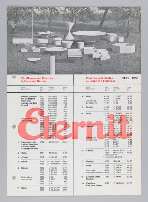 Preisliste für Blumen und Pflanzen in Haus und Garten