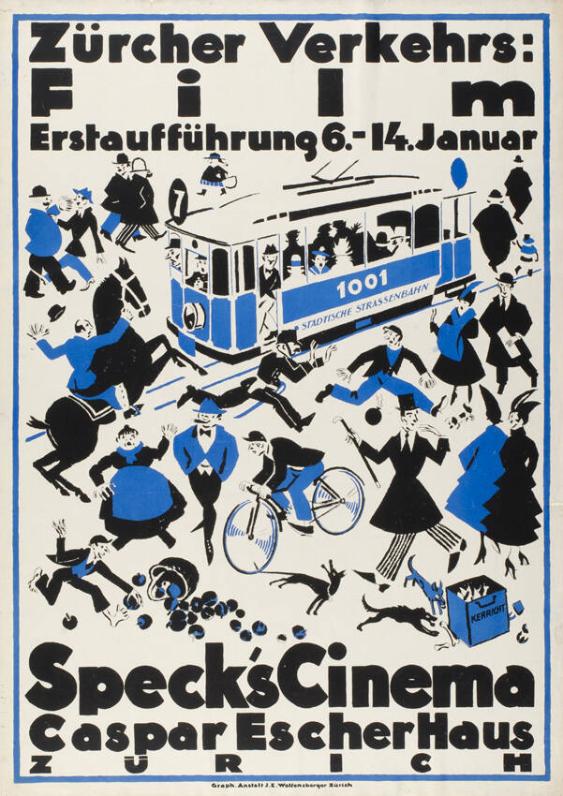 Zürcher Verkehrs: Film - Erstaufführung - 6.-14. Januar - Speck's Cinema - Caspar Escher Haus Zürich