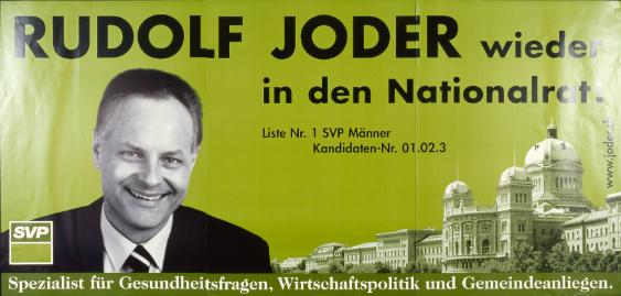 Rudolf Joder wieder in den Nationalrat. - SVP