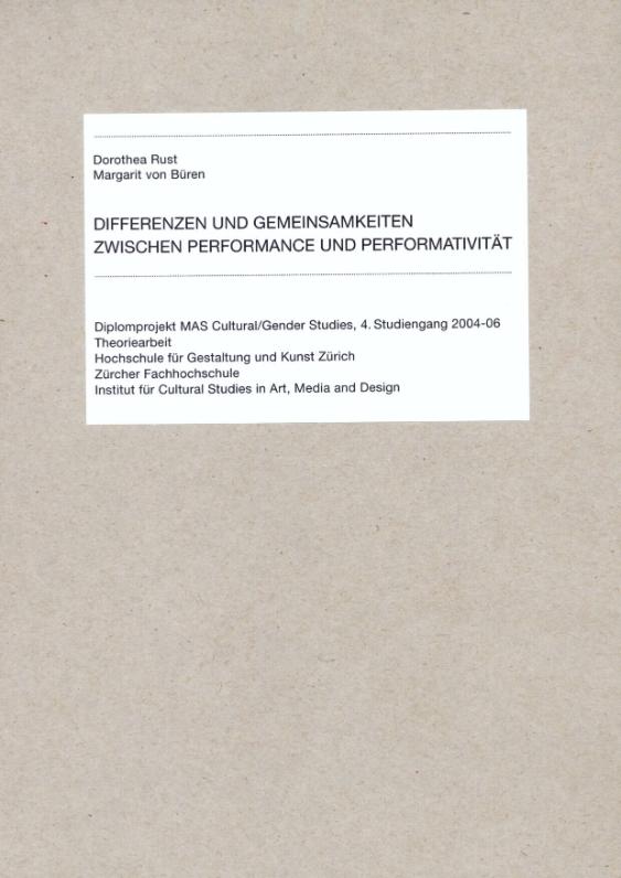 Differenzen und Gemeinsamkeiten - Zwischen Performance und Performativität