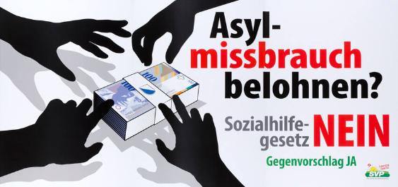 Asylmissbrauch belohnen? Sozialhilfegesetz nein - Gegenvorschlag ja - SVP