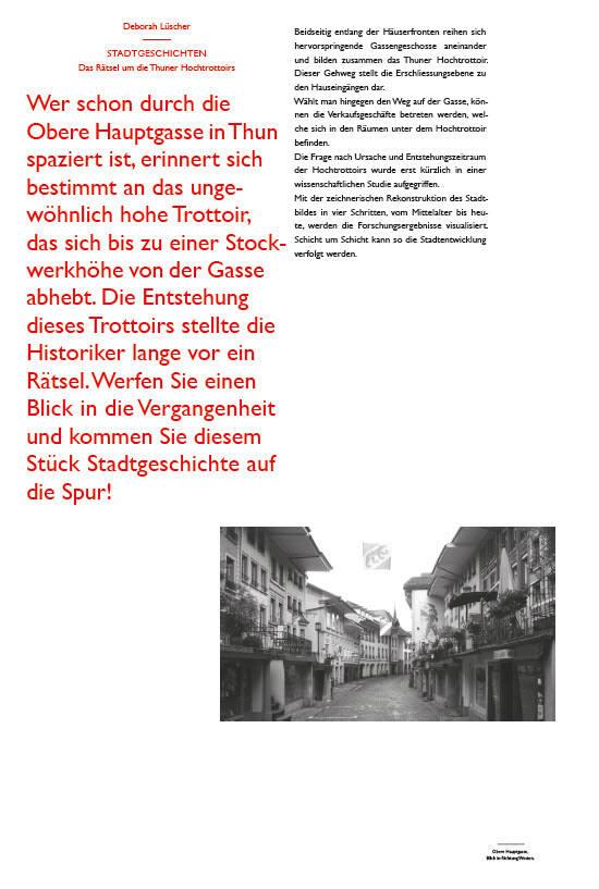 Stadtgeschichten ; Das Rätsel um die Thuner Hochtrottoirs