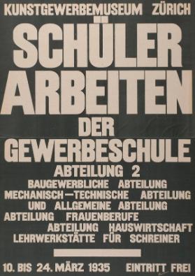 Schülerarbeiten 1935, Gewerbeschule II