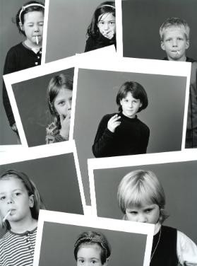 Kinder spielen Rauchen, Kinderportraits für die Ausstellung