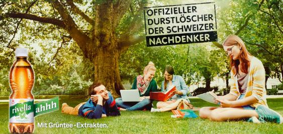 Rivella - Mit Grüntee-Extrakten. Offizieller Durstlöscher der Schweizer Nachdenker