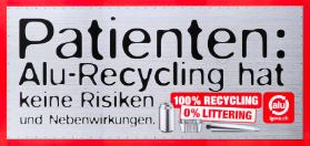 Patienten: Alu-Recycling hat keine Risiken und Nebenwirkungen. 100 % Recycling - 0 % Littering - alu - igora.ch