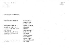 Diplomausstellung 1999, Studienbereich Bildende Kunst